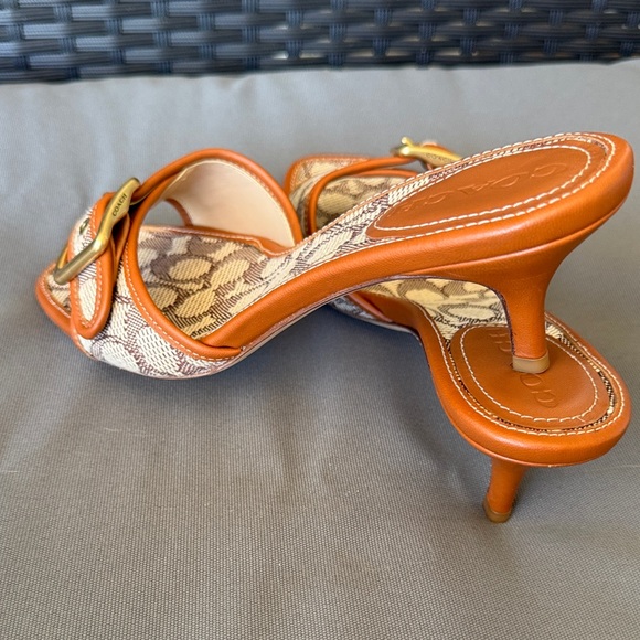 Coach Signature Brown and Tan Sandals - Picture 5 of 10